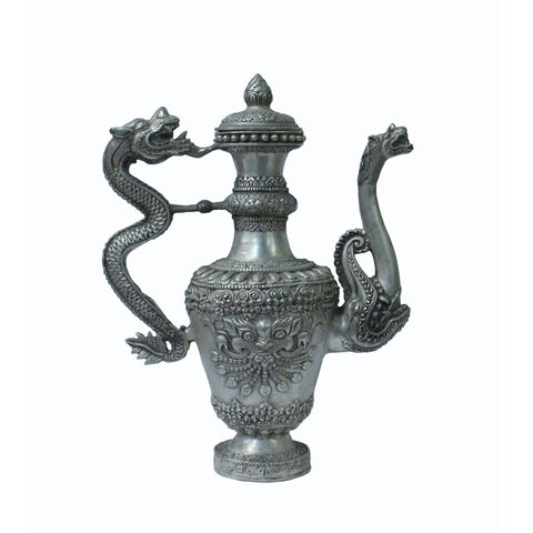 Silverware 3D Dragon and Foo Dog Object Ancient Ceremony Teapot Wine Pot n393S Silverware 3D Dragon and Foo Dog Object Ancient Ceremony Teapot Wine Pot n393S