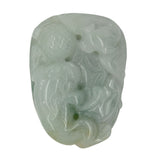 Jade Pendant Light Green Pixiu Chasing Lucky Ball With Bat and Money Figure n413S