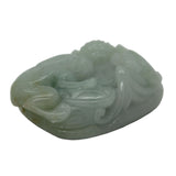 Jade Pendant Light Green Pixiu Chasing Lucky Ball With Bat and Money Figure n413S