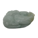 Jade Pendant Light Green Pixiu Chasing Lucky Ball With Bat and Money Figure n413S