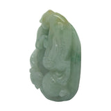 Jade Pendant Light Green Pixiu Chasing Lucky Ball With Bat and Money Figure n413S