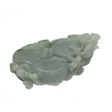 Jade Pendant With Dragon On Gourd Stepping On Money, Roots and Leaf n414S