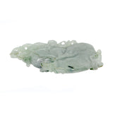 Jade Pendant With Dragon On Gourd Stepping On Money, Roots and Leaf n414S