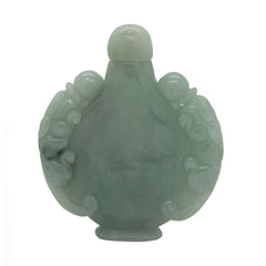 Jade Snuff Bottle With Pair Of Foo Dog Chasing Lucky Ball n419S Jade Snuff Bottle With Pair Of Foo Dog Chasing Lucky Ball n419S