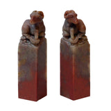 pair soapstone lamb statue