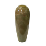 Natural Olive Green Brown Mix Stone Carved Round Display Vase ws1721S