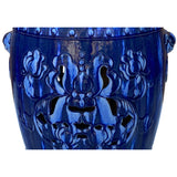 Chinese Mixed Blue Round Lotus Clay Ceramic Garden Stool Table cs6992S