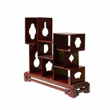 Chinese Brown Mahogany Rectangular Small Curio Display Stand ws1752S