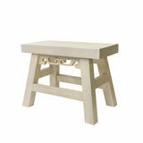 Off White  Lacquer Ru Yi Carving Plain Short Stool Table ws1564S