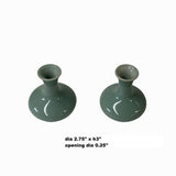 2 x Chinese Clay Ceramic Wu Celadon Green Small Vase Container ws1619S