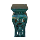 Ceramic Clay Green Square Tall Pedestal Table Flower Display Stand cs6991S