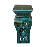 Ceramic Clay Green Square Tall Pedestal Table Flower Display Stand cs6991S