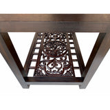 Chinese Dark Brown Panel Carving Wood Editor Office Writing Desk Table cs6960S