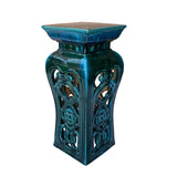 Ceramic Clay Green Square Tall Pedestal Table Flower Display Stand cs7011S