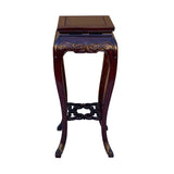 Oriental Square Red Brown Mahogany Stain Plant Stand Pedestal Table ws1628S