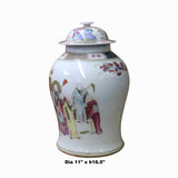 Chinese Distressed White Porcelain Eighteen Arhats Luohan Temple Jar ws1617S
