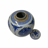 Hand-paint Artistic Phoenix Graphic Blue White Porcelain Ginger Jar ws1728S