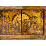 Distressed Olive Green Yellow Scenery Sideboard Table TV Console Cabinet cs6964S