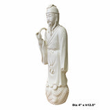 Chinese Off-white Porcelain Old Man Dressing Figure ws1667S