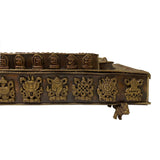 Chinese Metal Rectangular Beads Dimensional Motif Incense Burner Container cs3064S