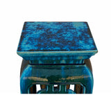 Chinese Ceramic Square Turquoise Green Knot Garden Stand Table cs7006S