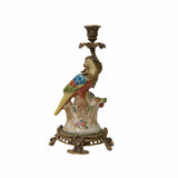 Vintage Handmade Ceramic Parrot Figure Candelabras Candle Holder ws1765S