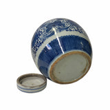 Oriental Hand-paint Flower Graphic Blue White Porcelain Ginger Jar ws1704S