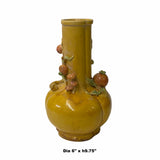 Handmade Chinese Ceramic Distressed Yellow Peach Theme Vase ws1768S