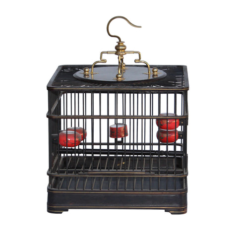 rosewood birdcage - square birdcage - birdcage decor