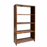 Rustic Raw Old Wood Open Shelf Brown Bookcase Display Cabinet cs6932S