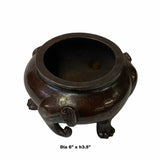 Oriental Brown Finish Metal Incense Burner Elephant Head Accent ws1580S