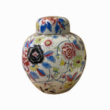 Chinese Hand Painted Colorful Peony Flowers Motif Porcelain Jar ws1565S