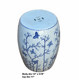 Chinese Blue & White Porcelain Round Flower Butterflies Table Stool cs7003S