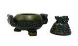Oriental Stone Carved Round Incense Container