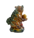 Handmade Chinese Ceramic Zodiac Feng Shui Fortune Mouse Rat With Ancient Money Figure cs602-2y