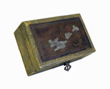 Yellow Box With Love Duck Play On Lotus Pond Metal Plate Inlay