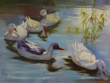 Oil Paint Canvas Art Ducks Family Wall Decor Painting cs320S