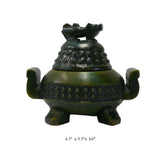Oriental Stone Carved Round Incense Container