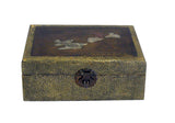 Yellow Box With Love Duck Play On Lotus Pond Metal Plate Inlay