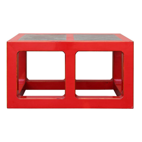 modern red lacquer coffee table