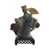 vintage carved Agate fairy statue