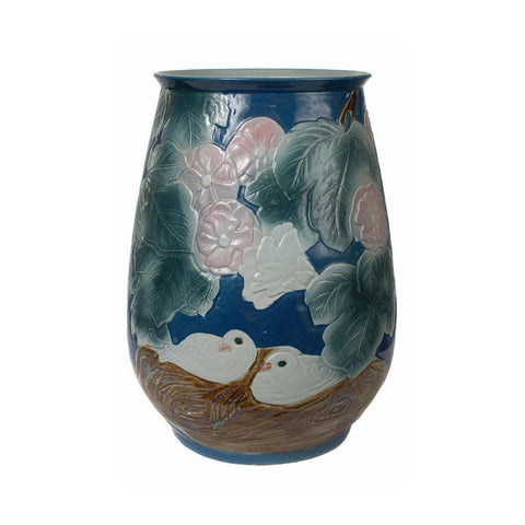 porcelain lotus bird painting vase