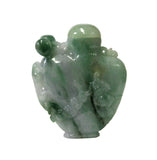 Carved Chinese Green Jade Snuff Bottle With Luyi, Money And Lucky Bat s1616NS