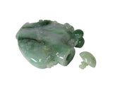 Carved Chinese Green Jade Snuff Bottle With Luyi, Money And Lucky Bat s1616NS