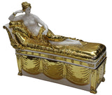 fiber glass figure -lady figure - gold white figure