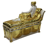 fiber glass figure -lady figure - gold white figure