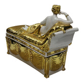 fiber glass figure -lady figure - gold white figure