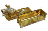 fiber glass figure -lady figure - gold white figure