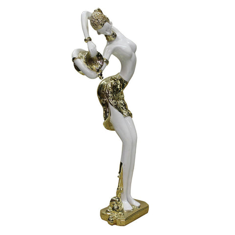 fiber glass figure -lady figure - gold white figure