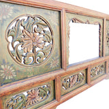 Vintage Chinese Floral Carved Wood Screen Dress Hanger s1944S